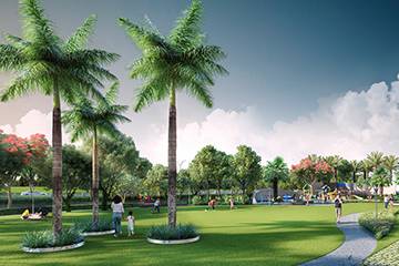 Lawn and leisure promenade